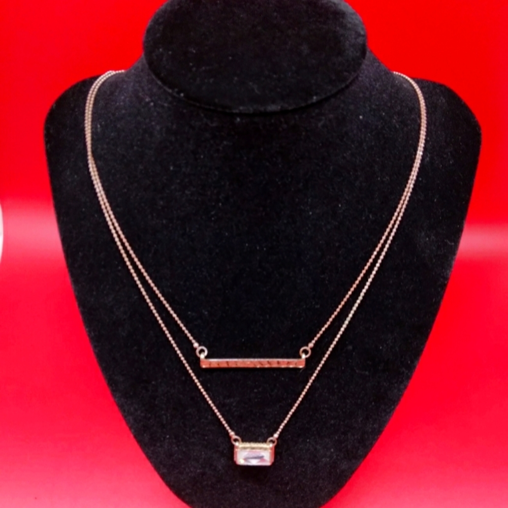 Gold two strand necklace